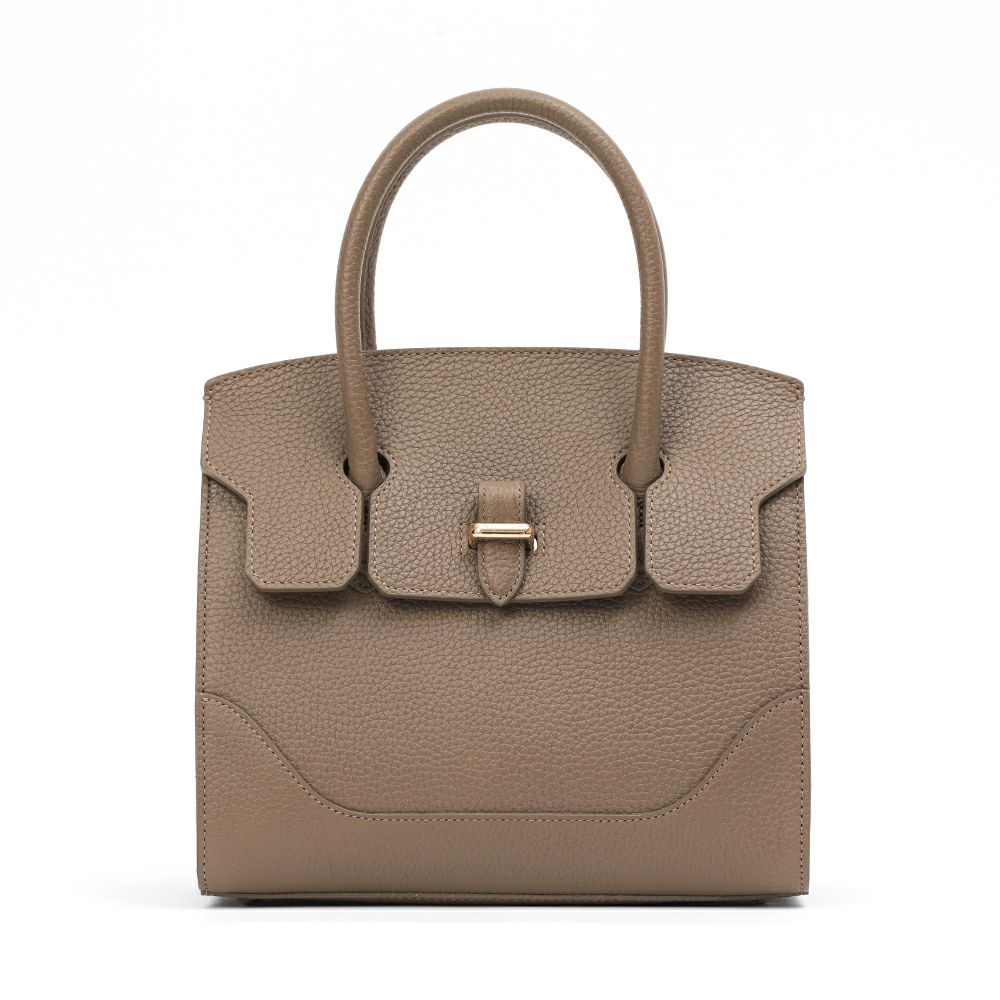 ボストンバッグ（グレージュの正面）