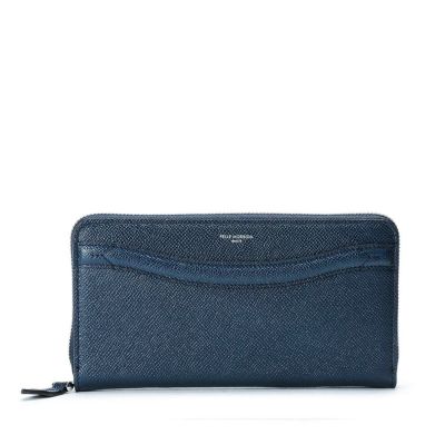 PELLE MORBIDAペッレモルビダ　ラウンドジップ長財布小銭入付　ネイビーペッレモルビダ