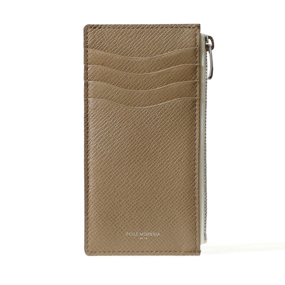 薄型ミニ財布（グレージュの正面）