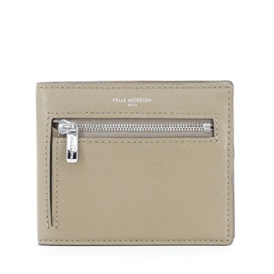 コンパクトウォレットの正面（グレージュ）
