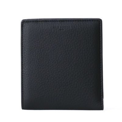 二つ折財布の正面（ブラック）