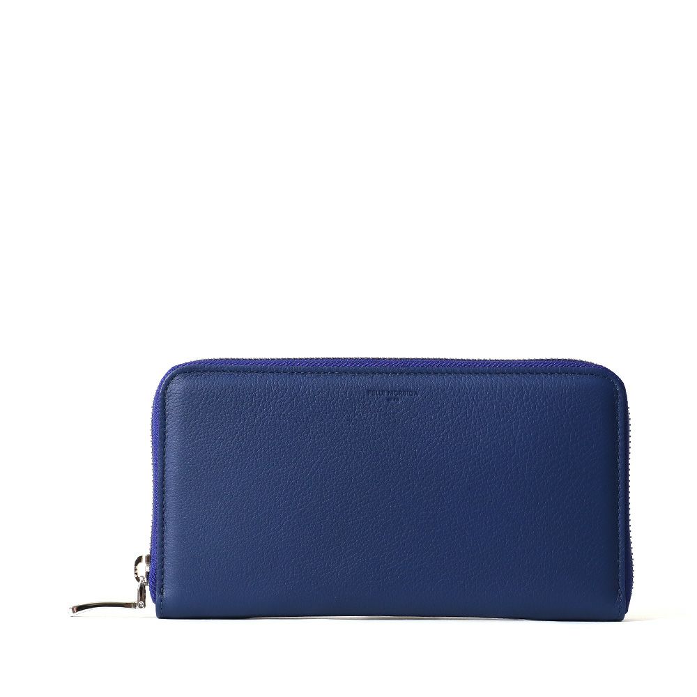 長財布の正面（ブルー）