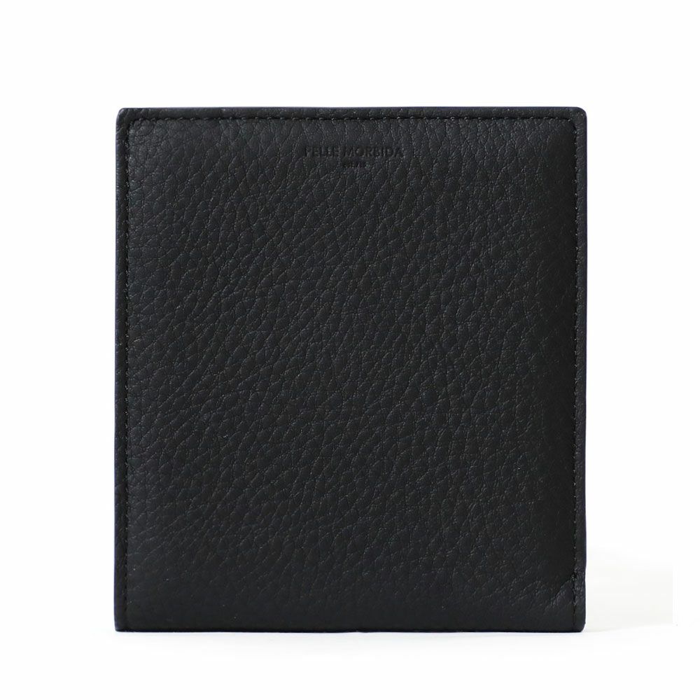 コンパクトウォレットの正面（ブラック×サックス）