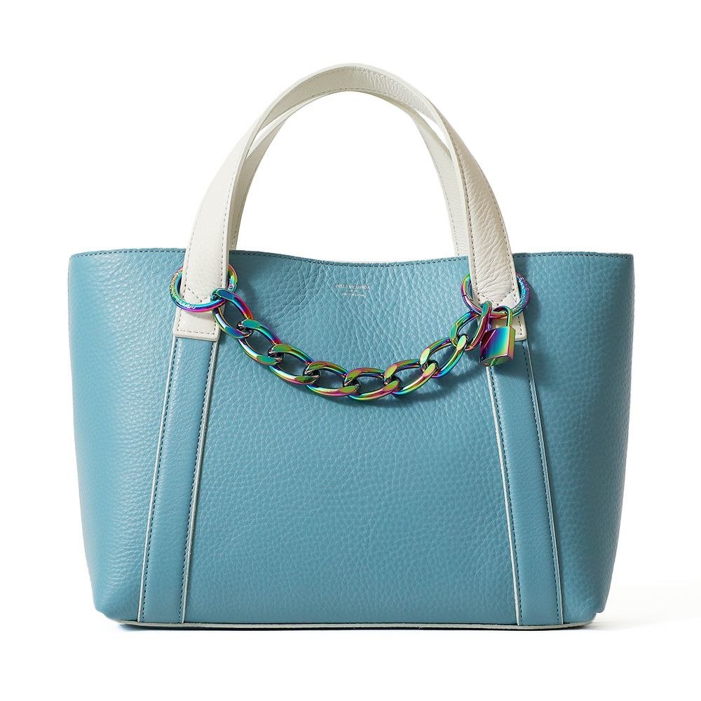 トートバッグの正面（サックス）