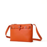 ●良品●　ペッレモルビダ　ショルダーバッグ　レザー　シボ革　保存袋付き　オレンジ ○良品○ ペッレモルビダ ショルダーバッグ レザー シボ革 保存