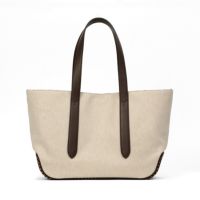 トートバッグの正面（ブラウンレッド）