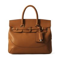 ボストンバッグの正面（ブラウン）