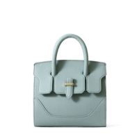 ミニボストンバッグの正面（ペールブルー）