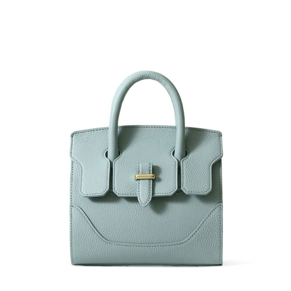 ミニボストンバッグの正面（ペールブルー）