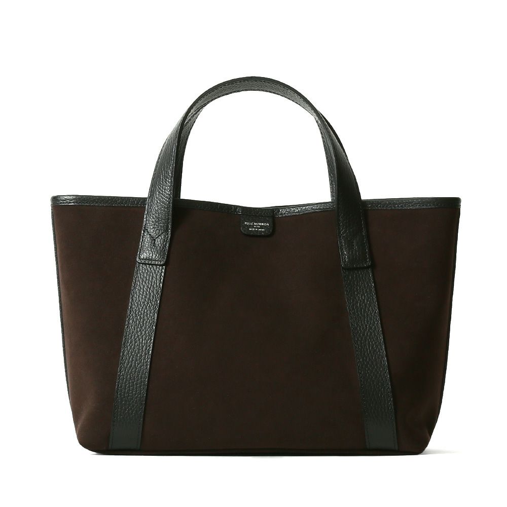 ミニトートバッグの正面（ダークブラウン×ブラック）